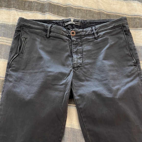 Incotex slim fit dark blue cotton pants. - Picture 4 of 5